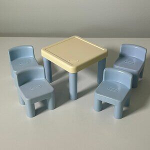 Vintage 90s Little Tikes Dollhouse Kitchen Dining Set Of 5 (ZZ28)